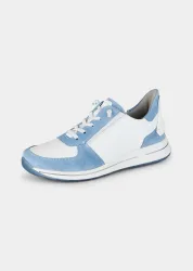 Sneaker mit herausnehmbarem Fußbett - blau / weiss - Gr. 42 von Goldner Fashion