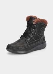 Stiefeletten aus Leder mit Lammfell - schwarz - Gr. 37 von Goldner Fashion