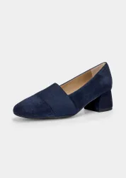 Pumps aus Veloursleder - marine - Gr. 38 von Goldner Fashion