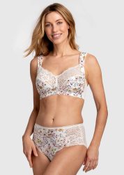 BH ohne Bügel mit Blumenmuster - champagner / geblümt - Gr. 75 B von Goldner Fashion