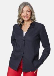 Leinenbluse - marine - Gr. 24 von Goldner Fashion