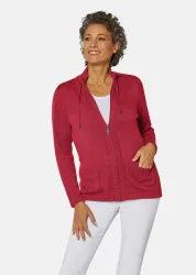 Sportliche Strickjacke - rot - Gr. 48 von Goldner Fashion