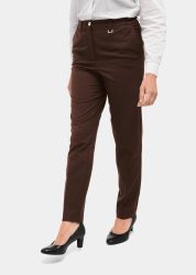 Bequeme Hose LOUISA COMFORT+ mit Bügelfalte - braun - Gr. 25 von Goldner Fashion
