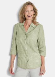 Bluse in leichter Ausbrenner-Qualität - salbei - Gr. 24 von Goldner Fashion