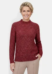 Strickpullover in Bouclé Optik - rot / méliert - Gr. 21 von Goldner Fashion