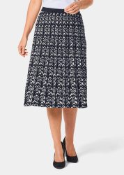 Hochwertiger Jacquard-Strickrock - schwarz / weiss / gemustert - Gr. 23 von Goldner Fashion