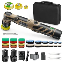 Kabelloser 12V Mini-Autopolierer, kabellose Autopoliermaschine mit 1/1,5/3 Zoll Polierpads-Set für Autowachs.
