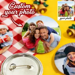 Gestalten Sie Ihre eigenen Abzeichen und Broschen mit Text, Logos und Fotos; Personalisieren Sie Textabzeichen, Broschen, Rucksackknöpfe.