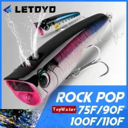 LETOYO Topwater Popper 8,5?30 g schwimmende Rock-Pop künstliche Hartköder für Barsch, Barsch, Hecht, Angelköder