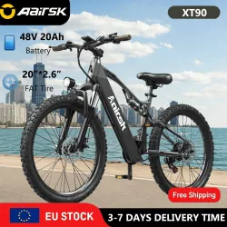 Aairsk XT90 Elektrofahrrad für Erwachsene, 26 Zoll, Batterie 48 V, 20 Ah, Motor mit großer Reichweite, E-BIKE für jedes Gelände