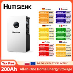 Humsienk 5,12kWh All-in-One Energiespeichersystem mit 5KW Solar-Wechselrichter Reiner Sinuswellen-AC220V-Ausgang, 160A MPPT Solarladegerät, PV Max 500V Eingang, für Zuhause/Büro