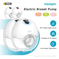MAMIJOY 2 tragbare Milchpumpe, 4 Modi und 36 Stufen, tragbare elektrische Milchpumpen, Komfort-Milchsammler, freihändig, niedrige Niose