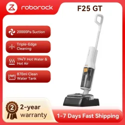 roborock F25 GT Nass- und Trockensauger, 20.000 Pa, elektrische Kantenreinigung, 90 °C Hochtemperatur-Selbstreinigung und Trocknung