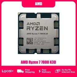 AMD Ryzen 7 7800X3D R7 7800 X3D 7800X 3D Gaming-Prozessor 8-Kern 96MB 3D V-Cache Sockel AM5 5,0GHz Ohne Lüfter