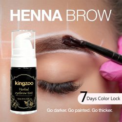Wasserfestes Henna Augenbrauen-Färbeset Professionelle Salon-Formel Langanhaltende Natürliche Augenbrauenfarbe Schwarz & Braun Einfach zu Hause Anzuwenden