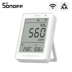 SONOFF SAWF-08P AirGuard CO2 Messgerät WLAN Matter Luftqualitätsmonitor mit Temperatur- & Feuchtigkeitsmesser Ton- & Lichtalarm