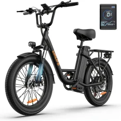 Elektrofahrrad URLIFE E20 48V 13Ah mit herausnehmbarem Akku, 20x3 Zoll breite Reifen, 7-Gang-Doppelscheibenbremsen, Elektrofahrrad für Erwachsene, ideal für tägliche Fahrten.