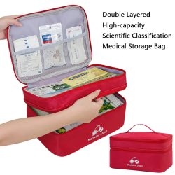 1 STÜCK doppelstöckige medizinische Tasche mit großer Kapazität, Notfallset für den Außenbereich, tragbare kleine Medizintasche, 2025 NEUE Aufbewahrungstasche für zu Hause