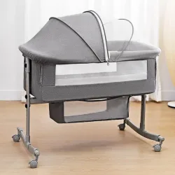 Elektrisches Babywiege-Bettchen, Beistellbett, tragbares, faltbares Babybett mit Moskitonetz