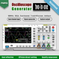 FNIRSI-1014D 2-in-1 Digitaloszilloskop mit Zweikanalausgang, Signalgenerator, analoge Bandbreite 100MHz * 2, 1GSA/s Abtastrate.
