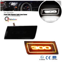 2PCS LED Seite Marker Licht Bernstein Front Stoßstange Blinker Licht Für Chrysler 300 300C 05-10 LED Fahren lichter/Parkplatz Lichter