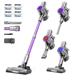 FixtFixer X7 55KPA Kabelloser Staubsauger, Akku-Staubsauger mit HEPA×4, Anti-Verwicklungs-Bürste, Freistehend, Handstaubsauger 6-in-1 Leichtgewicht für Tierhaare/Teppiche