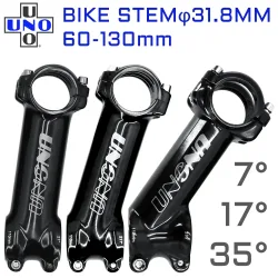 UNO 7 MTB-Fahrradvorbau, 17 Grad, ultraleicht, Alu 6061 60?130 mm, Fahrradvorbau, 35 Grad Kalloy-Vorbau, Mountainbike-Lenkervorbau