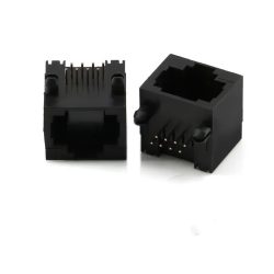 10 Stück schwarze RJ45 8P8C Computer Internet Netzwerk PCB Jack Buchse
