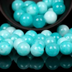 Natürliche blaue Amazonit Jade Stein Perlen Runde lose Distanzperlen für Schmuckherstellung DIY Armband handgefertigt 4/6/8/10/12 mm