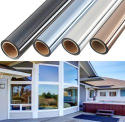 One Way Mirror Window Privacy Film Daytime Anti UV Sun Blocking Heat Control Reflektierende Fenstertönung für Home Office Wohnzimmer