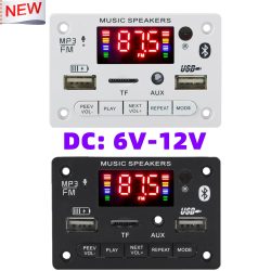 6V 12V Bluetooth 5.0 MP3-Dekodierungsplatinenmodul Drahtloses Auto USB MP3-Player TF-Kartensteckplatz USB FM mit Mikrofon Freisprechsteuerung