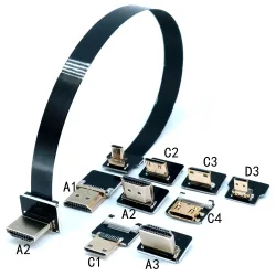 Band Flache FPV HDMI-kompatibel Kabel Micro HD zu Mini HD90 Grad Adapter 5cm-80cm FPC Pitch 20pin Stecker Stecker