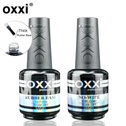 OXXI 15 ml Basis- und Decklack für Gel-Nagellack, semipermanenter Lack, Gummi-Decklack und Basismantel, Gellac UV-LED, Permanent-Emaille Lak