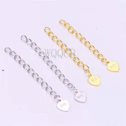 20 Stück 925 Sterling Silber Dekoration Verlängerungsketten 50 mm Armband Halskette Verlängern Schwanzketten DIY Schmuck Zubehör