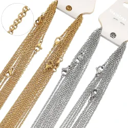 10 Teile/los 50 cm Edelstahl Link Ketten Halsketten Kubanischen Kreuz Ketten Zubehör für DIY Geschenke Schmuck Machen Groß Großhandel