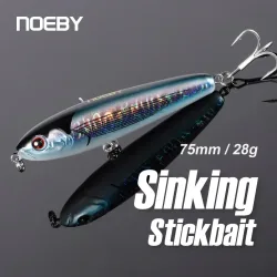 NOEBY 75S Sinking Pencil Angelköder 75mm 28g Long Casting Stickbait Wobbler Kunstköder für Bass Forelle Meeresangelköder