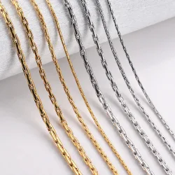 1 Stück Unisex-Halskette aus Edelstahl, Kettenbreite 1,2mm/1,8mm/2,2mm/2,5mm