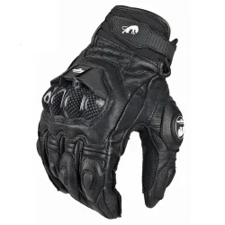 Herren Damen 4-Jahreszeiten-Fahren Supertech Schwarz/Weiß Motorrad-Lederhandschuhe Rennhandschuh Motorrad Rindsleder Rennrad Ritter