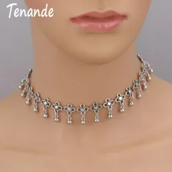 Tenande Vintage Schlüsselbeinkette Halsketten Blumen Quaste Halsketten für Frauen Böhmischer Schmuck Geschenke