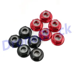 10 stücke M5 Aluminium Flansch Nylon Mutter Niedrigen Profil CW CCW Anti-Lose Einfügen schloss Für 2204 2205 2206 bürstenlosen Motor RC QAV250 210