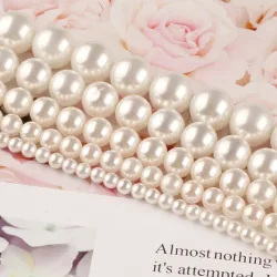 Natürliche weiße Muschelperle Runde lose Perlen für Schmuckherstellung Halsbandherstellung Diy Armband Schmuck 2/3/4/6/8/mm Wholesale15''