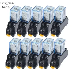 10set AC/DC 12V 24V 36V 48V 110V 220V Spule Power Relais LY2NJ DPDT 8 Pin HH62P JQX-13F Mit Sockel OK