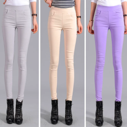 Damen Stretch-Hose in Verschiedenen Farben Mädchen Hochelastische Frühlings-Bleistifthose Gerade Bequeme Japanische Stretchhose mit Skinny Fit