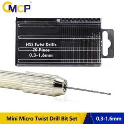 CMCP Mini-HSS-Spiralbohrer-Set, 0,3 mm?1,6 mm, für Schmuck, Uhrenreparatur, Modellbau, Handwerk, Arbeit, Mini-Bohrer