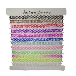 Halsband-Tattoo-Halskette für Mädchen, Gothic-Halsketten für Frauen, elastischer, hohler Punk-Schmuck, 12-teiliges Set