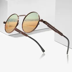 Metall Steampunk Sonnenbrille Männer Frauen Mode Runde Brille Marke Design Vintage Sonnenbrille Hohe Qualität UV400 Brillen