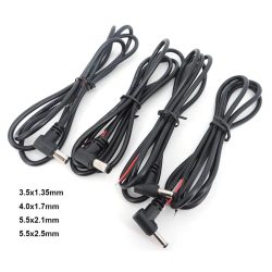 2-poliger DC-Stecker, verlängert rechtwinkliges Ladekabel, 4,0 x 1,7 3,5 x 1,35 mm, 5,5 x 2,1 mm, 5,5 x 2,5 mm, 22 AWG, 90 Grad, 3 A Kabel t