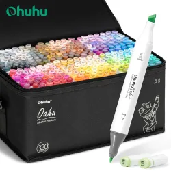 Ohuhu Oahu 320-Farben-Markierungsstift-Set, Alkohol-Kunstmarker, Doppelspitzen, Filzstift, Skizzieren, Zeichnen, Graffiti, Manga, Schule, Kunstbedarf