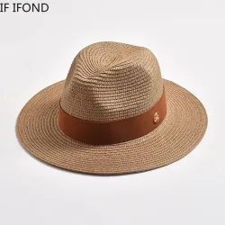 Sommer-Strohhüte für Damen und Herren, Panama, Reisen, Strand, Sonnenhut, Band, Dekoration, eleganter Luxus-Jazzhut