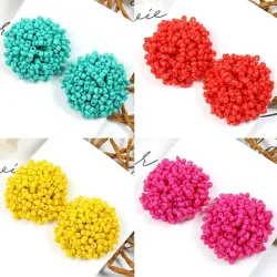 Bohemian Handmade Perlen Stud Ohrringe Für Frauen Ethnische Geometrische Pendientes Mujer Boho Ohrringe Modeschmuck boucles d'oreille